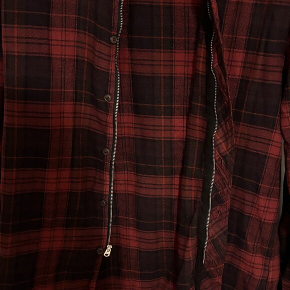 Wings + Horns Checked Plaid Zip Shirt - Small - Picture 3 of 11